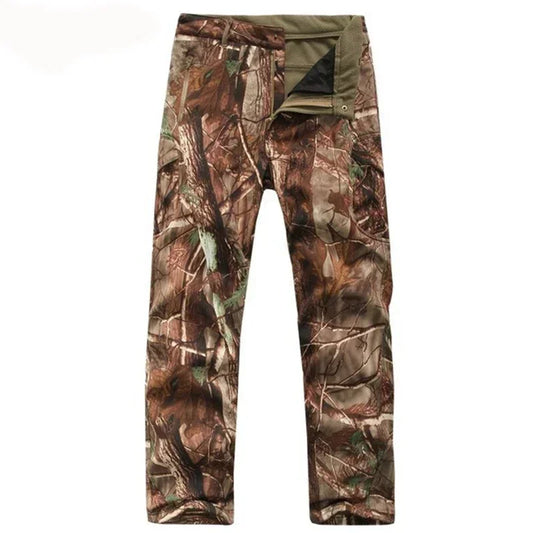 Tactical Pants Soft Shell Fleece Cargo Pants Men Hunting Pants Camouflage  Pant Casual Trousers Unisex Waterproof