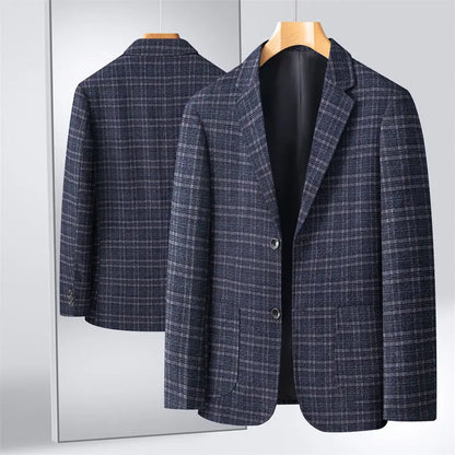 2025 New Business Dinner Gentleman Slim Gentleman Group Dress Fashion Men British Style Dress Best Man Plaid Plaid Plaid Blazer