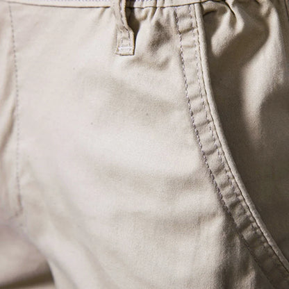 Summer 100% Cotton Solid Shorts Men High Quality Casual Business Social Elastic Waist Men Shorts 10 Colors Beach Shorts
