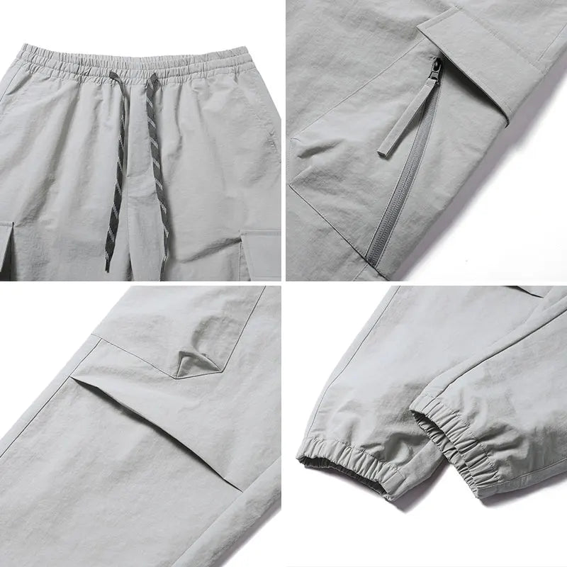 Hiking Men Pant Breathable Waterproof Trousers Elastic Waist Camping Pant Women Slant Pockets Travel Pant Outdoor Sports Pant