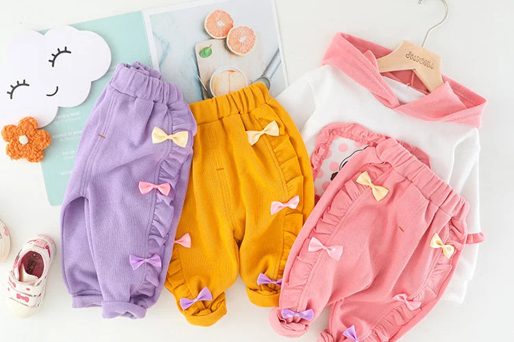 New Spring Autumn Baby Clothes Children Girls Cute Hoodies Pants 2Pcs/Sets Toddler Casual Costume Infant Outfits Kids Tracksuits