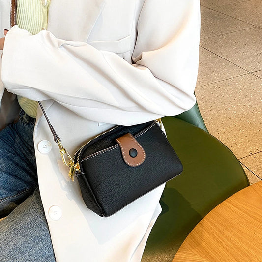 Women's Cowhide Genuine Leather Bag Female Fashion Designer Luxury Handbag Ladies Small Square bag Retro Crossbody Shoulder Bags