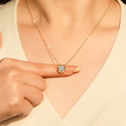 Certified 4mm-7.5mm Bubble Moissanite Necklace Sparkling Solitaire Lab Diamond Pendant Necklaces for Women Jewelry