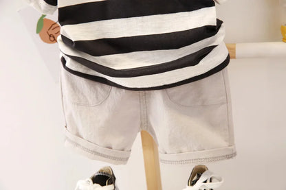 New Summer Baby Boys Clothes Suit Children Girls Cotton Striped T-Shirt Shorts 2Pcs/Sets Toddler Casual Clothing Kids Tracksuits