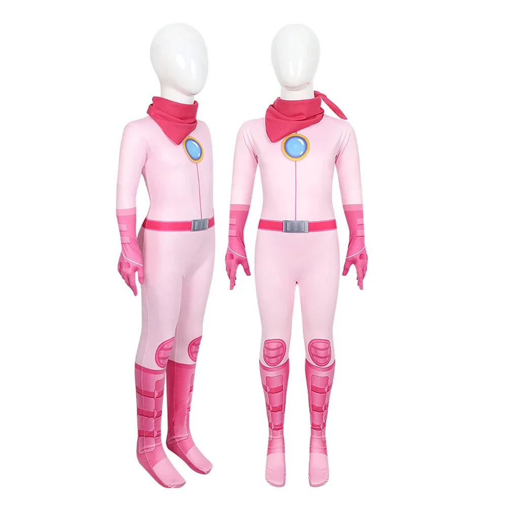 Peach Princess Dress For Girls Game Rosalina Role Play Clothes Cosplay Costume Birthday Party Halloween Carnival Clothing 4-10Y
