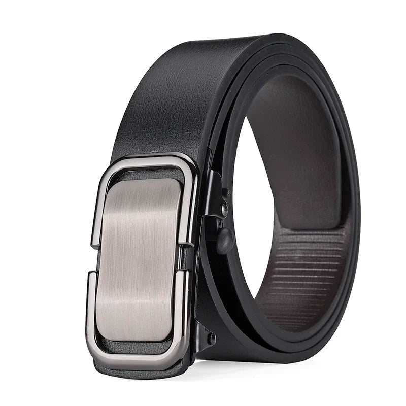 Personalized Men's Business Alloy Automatic Buckle Belt With Casual Pants And Shorts Accessories Fashionable Men's Birthday Gift