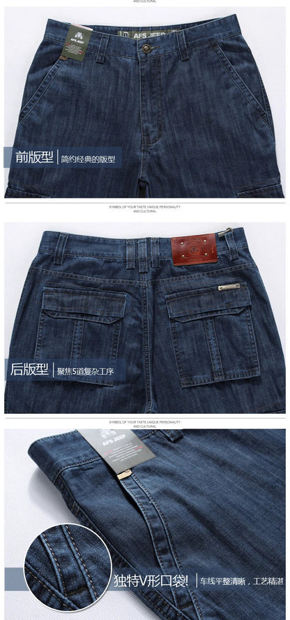High Quality Men's Jeans Multi Pocket Denim Cargo Pants Oversized Casual Pants Men Clothing Loose Trousers 29-44