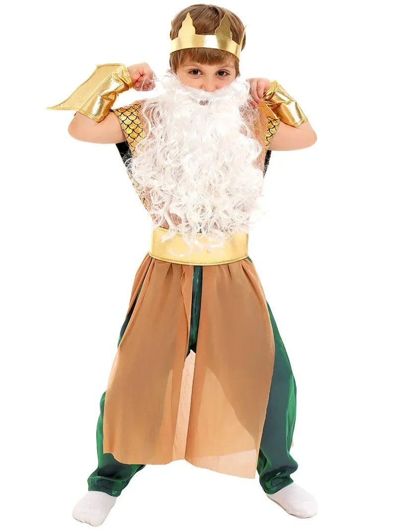 Sea God Cosplay sea King Outfit Costume Halloween for Poseidon