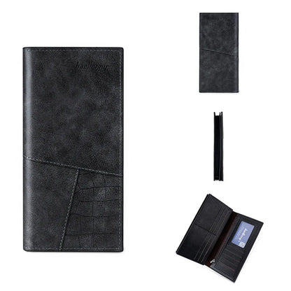 Men's Long Wallet Multi-card Slot Card Money Holder Wallet Zipper Multi Functional PU Leather Coin Purse for Man