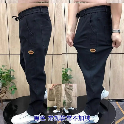 Autumn Pants Men's Jeans Men's Trousers Loose Versatile Autumn Winter High-waist Middle-aged Stretch Harem Pants