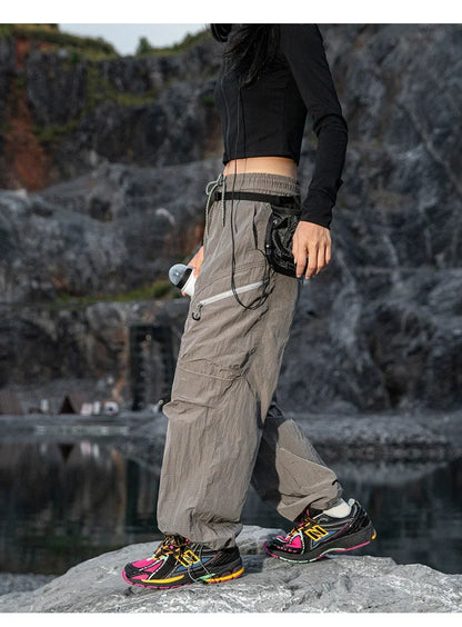Male Hiking Pants Outdoor Waterproof Mountaineering Sports Trousers Autumn Elastic Waist Breathable Camping Fishing Cargo Pants
