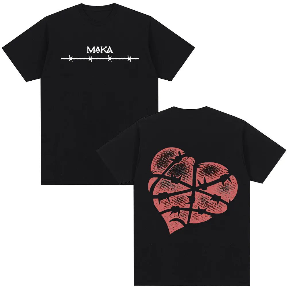 Rapper Maka Aura 2025 Tour Merch T Shirts Men Women Fashion Vintage Street T-shirt Casual Cotton Short Sleeve T Shirt Streetwear