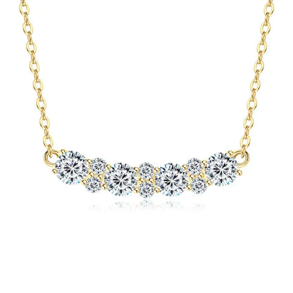 GRA Certified Full Moissanite Smile Pendant Necklace for Women 925 Sterling Silver Clavicle Chain Jewelry Gift Collares