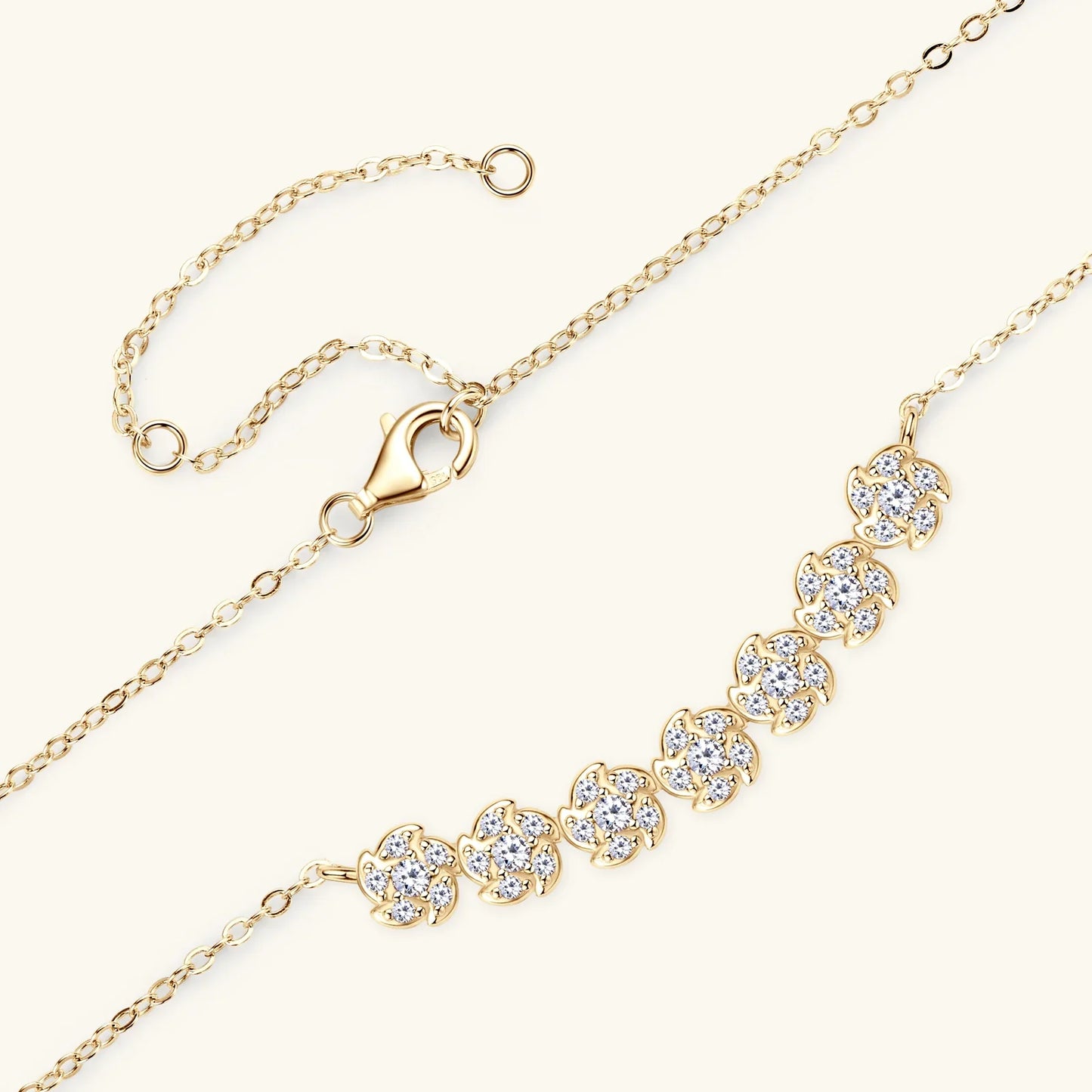 Diamond Necklaces for Women, Dainty 14k Gold/925 Sterling Silver Choker Necklace Gold Plated Jewelry Trendy Gift