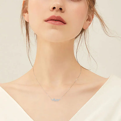 Moissanite Diamond Necklace Original 925 Sterling Silver Unique Cluster Pendant Necklaces For Women Delicate Jewellry Gift