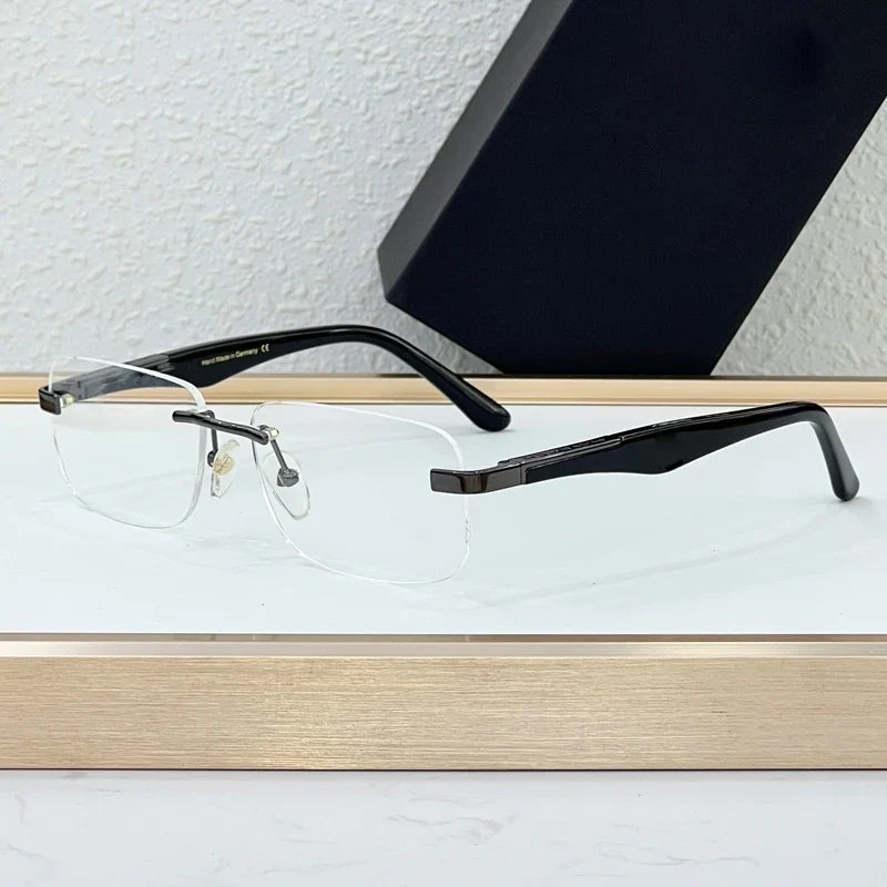 Luxury THE ARTIST I Rimless Sunglasses Alloy Acetate Designer Brand Fashion Design Irregular Square UV400 High Quality Men Women