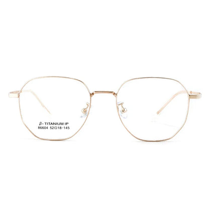 New Retro Simple Fashion Eyeglass Frames Semi Titanium Myopia Anti-Blue Light Glasses Customizable Prescription 86604