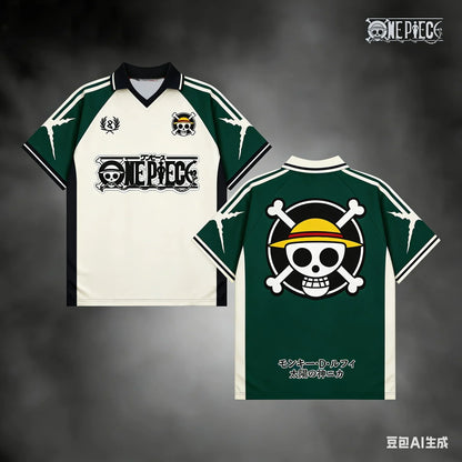 2026 New Bandai Japanese Anime One Piece Straw Hat Pirates Jolly Roger Football Jersey