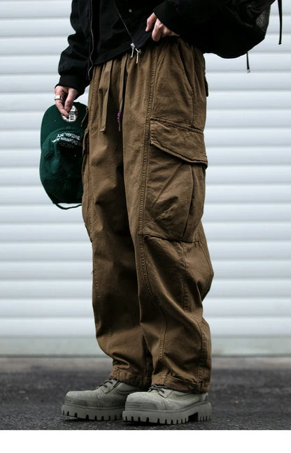 Oversized Cargo Pants For Men Multi Pocket Loose Fit Streetwear Casual American Style Korean Trendy Fashion Straight Leg Pants