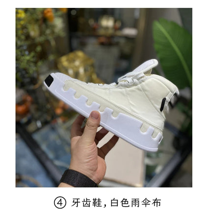 American European Fashion Casual Shoes Men High-top Sneaker Boots Cowhide Comfortable Leather Ankle Boots Lace-up Flat Trainers