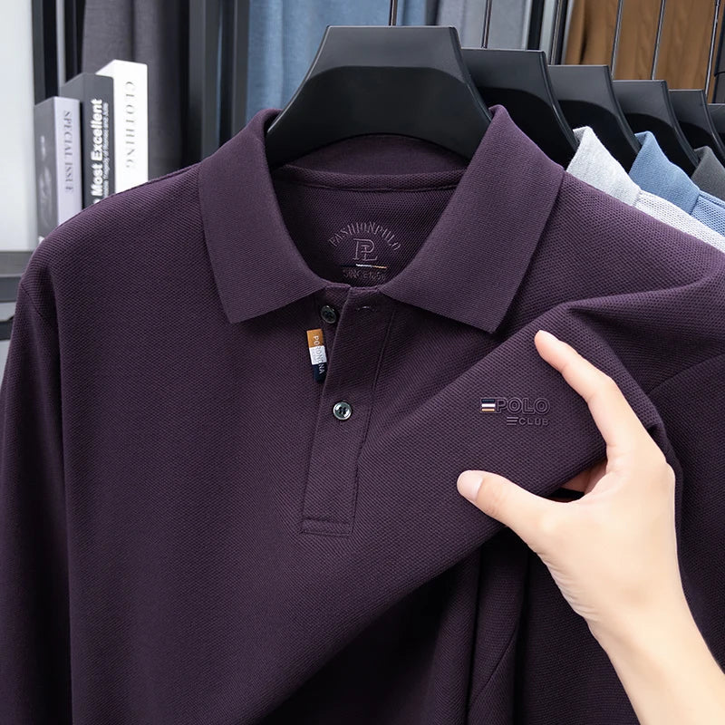 High Quality  Autumn and Winter Warm Men's Long Sleeved T-shirt, Semi High Neck Velvet Sweatshirt, Men's Base T-shirt