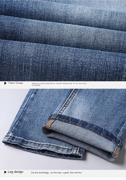 European Luxury Brand High-end Trendy Jeans Men's Slim Fit Fashion Versatile Casual Long Pants  Men Denim Y2k Clothes Men