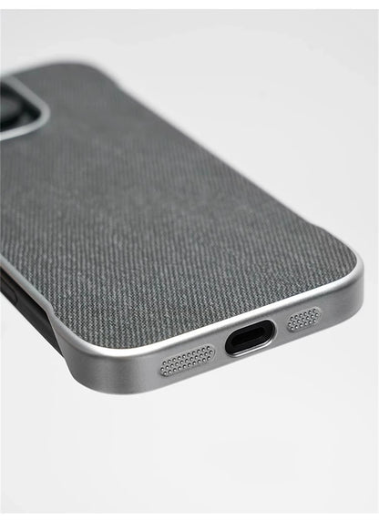 Ultra Thin Frameless Cloth Texture Magnetic Case For iPhone 17 Air 16 Pro Max 15 14 MagSafe Wireless Charge Borderless Hard Cove