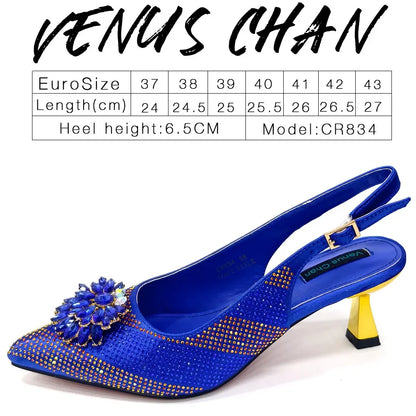 Italian Shoes and Bags Matching Set 2024 Silver Color Rhinestone Fashion High Heels for Women Pointed Toe Pumps