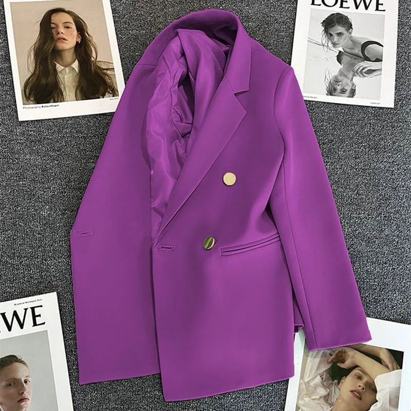 Casual Plaid Women's Suit Jacket Spring Autumn New Style Large Size Street Style Top Quality Polyester Commute Style Fashionable