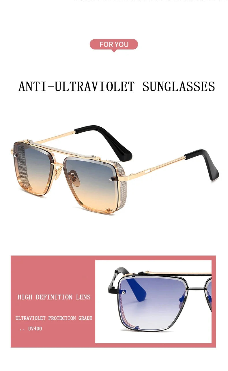 Square Punk Sunglasses For Men Vintage Steampunk Sunglasses Women Trendy Retro Luxe Fashion Glasses Gafas De Sol Hombre Oculos