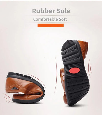 Genuine Leather Men Casual Shoes Luxury Brand Mens Loafers Moccasins Breathable Slip on Black Driving Shoes Plus Size 37-47