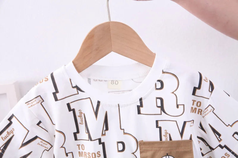 Toddler Baby Boy Girl Clothing Sets Summer Casual Infant Cartoon 2pcs Outfits T-shirt+Shorts Kids Tracksuit