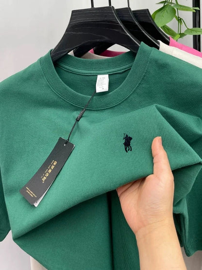 100% cotton high-end brand T-shirt short sleeve summer fashion classic pony embroidery round neck top luxury new Paul men's wear