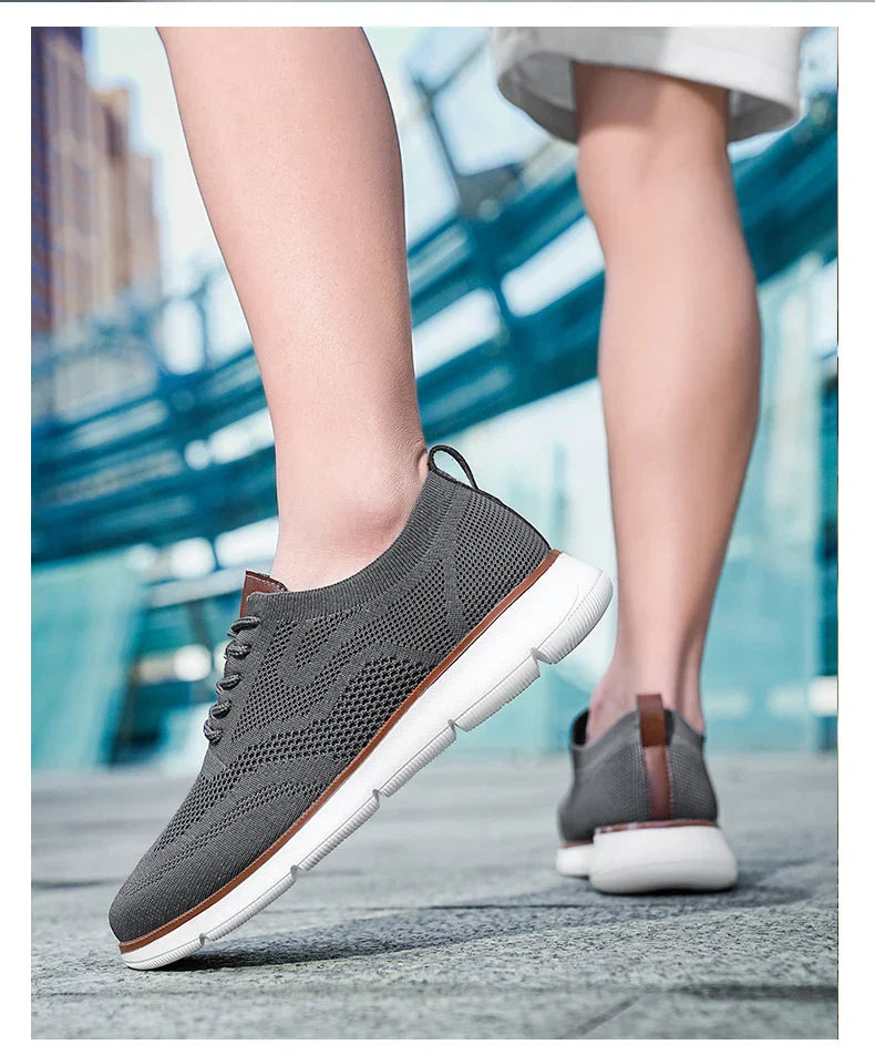 Large Size Comfortable Men's Shoes Light Fashion Casual Sports Shoes Breathable Flying Mesh Top Loafers