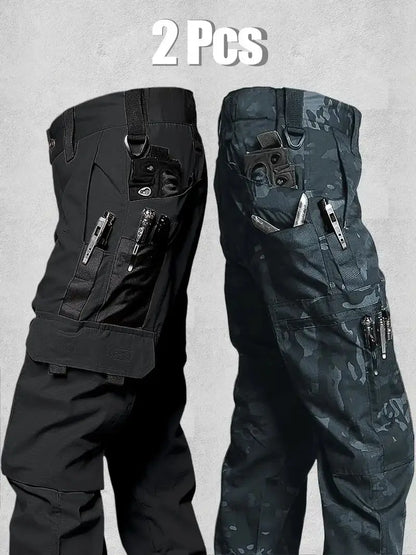 New Tactical Work Pants Men Casual Outdoor Waterproof Cargo Trousers 2/1Pcs Multi-pocket Wear-Resistant Outdoor Training Trouser