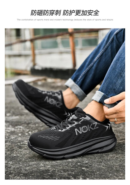 New Men Work Shoes Steel Wear-resistant Safety Shoes Anti-impact Steel Toe Sneakers Protective Breathable Sneakers Construction