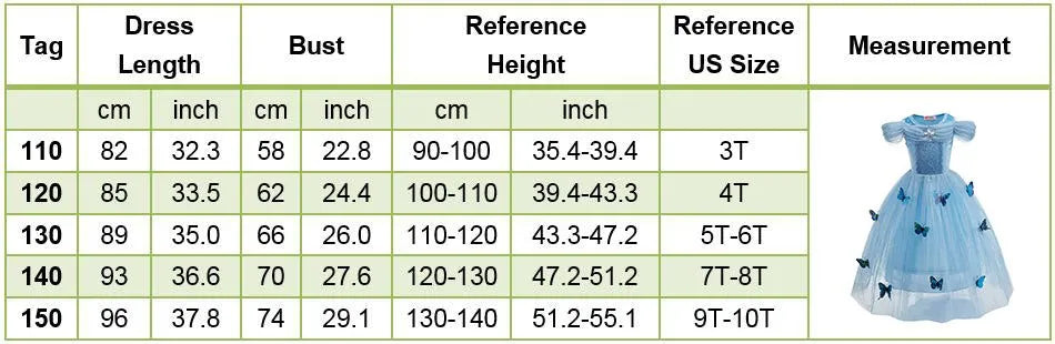 Kids Cinderella Costume Princess Dress for Girls Children Rapunzel Snow White Belle Jasmine Elsa Aurora Cosplay Carnival Dresses