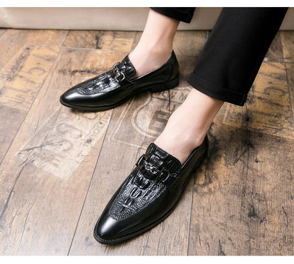 New Dress Leather Lofers Men Classic Casual Business Shoes For Men Social Party Leather Shoes Slip On Wedding Office Shoes Male