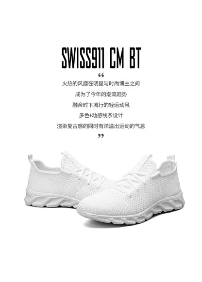 Men's casual sports shoes breathable summer light Soft sole comfort outdoor running shoes fashion student mesh plus size sneaker