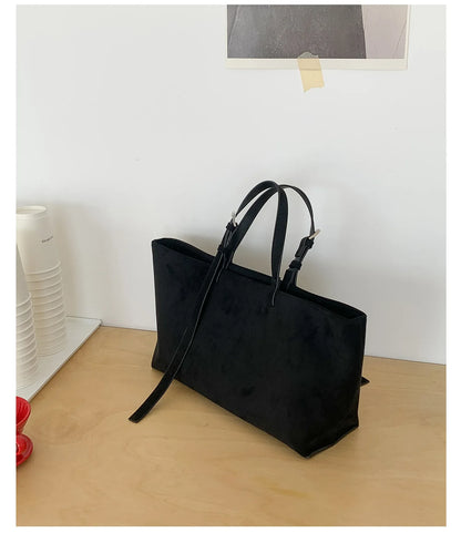 Retro Faux Suede Tote Women Bag Large Capacity Shoulder Bags for Women 2026 Matte Texture Designer Handbags and Purses Shopper