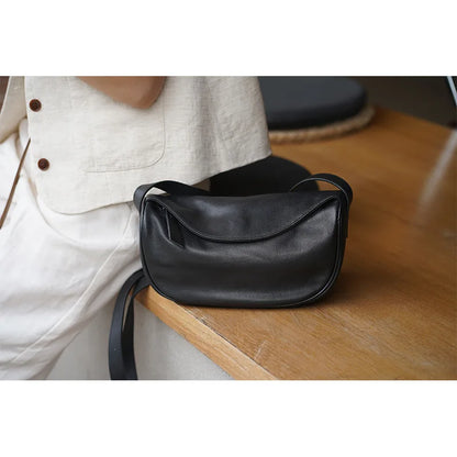 High Quality Genuine Leather Crossbody Luxury Handbag for Women, Large Capacity Shoulder Bag, Cowhide Retro Fashion Saddle Bag