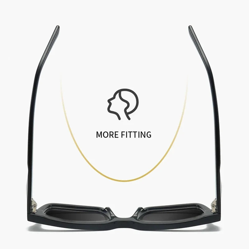 High Quality Thick Framed Acetate Fiber Myopia Sunglasses for Men and Women Luxury Square Design Driving and Fishing Sun Glasses