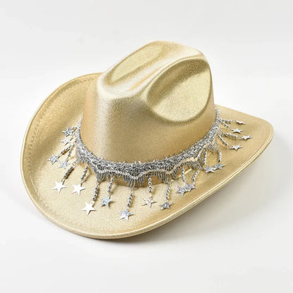 Women Sequin Fedora Hat With Rhinestone Ribbons Fashion Festival Party Wedding Dress Hats Cowgirl Jazz Cap