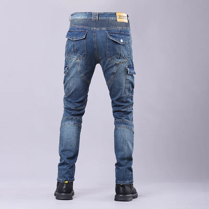New Men's Winter Riding Motorcycle Cargo Pants Male Outdoor Riding Jeans Moto Protective Gear With Hip Knee Gear Long Trousers