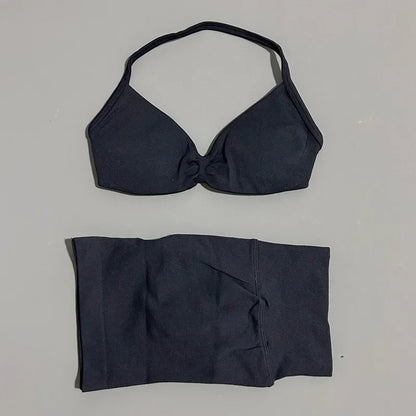 2 Piece Yoga Sets Women  Low Waist Seamless Push Up Bra Scrunch Butt Lift No Digging Comfortable Gym Running Tracksuits