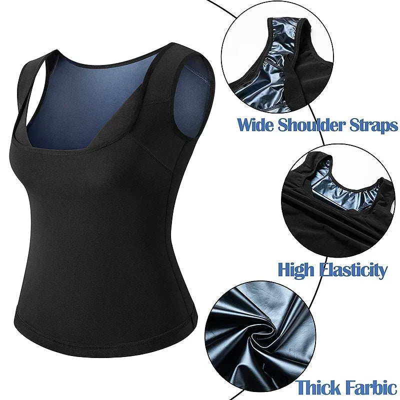 Suit for Women Body Shaper Heat Trapping Vest  Weight Loss Workout Shirt Tank Top Slimming Women Shapwear Training