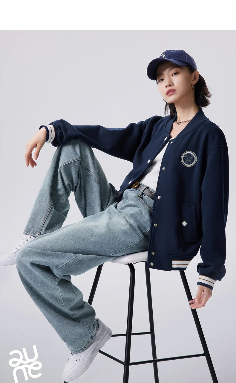 Women Jeans 2023 Autumn High Waist Straight Loose Trousers Fashion Casual Versatile Simple Basic Light Blue Pants