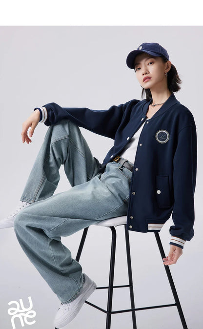 Women Jeans 2023 Autumn High Waist Straight Loose Trousers Fashion Casual Versatile Simple Basic Light Blue Pants