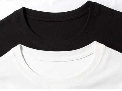 MenT Shirts Printed Tee Plus Size 110-180kg 5XL 6XL 7XL Black T-shirt Round Neck Short Sleeve Oversized Tops Big Men Clothing