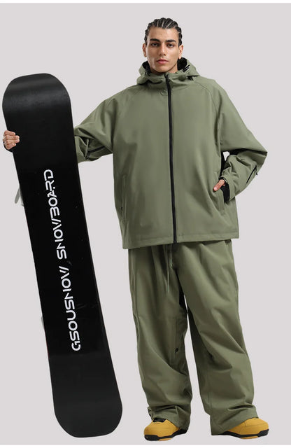 GSOU SNOW Winter Ski Jacket Men Waterproof Insulated Snow Tops Super Loose Snowboard Clothes Breathable Windproof Skiing Hoodies
